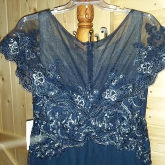 JJ's House Navy Chiffon/Lace MOB/Bridesmaid Dress - Picture 3 of 8